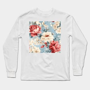 Shabby Chic Flowers Pattern 10 Long Sleeve T-Shirt